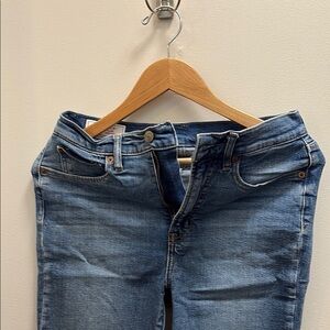 GAP Flare High Rise denim jeans with wash well in medium indigo